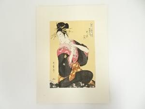 喜多川歌麿　当時全盛美人揃　兵庫屋内花妻　手摺浮世絵木版画